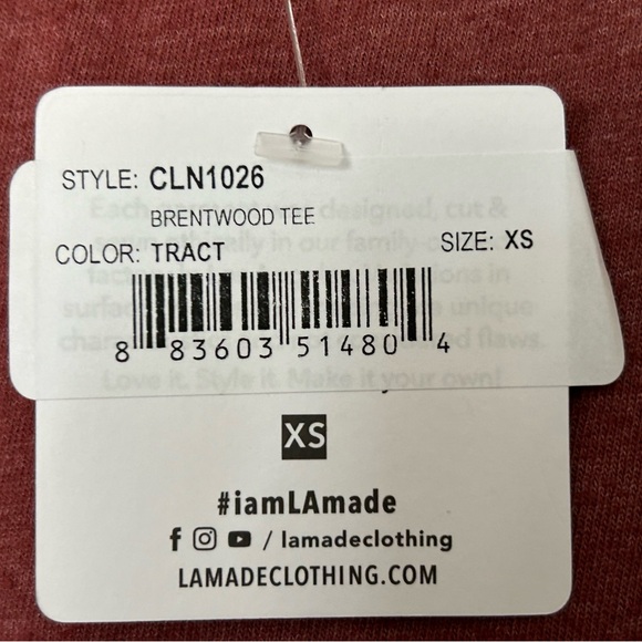 LAmade Linen Blend 'Brentwood Tee' Ruched Sleeve Casual Chic BOHO Size XS NWT - Picture 5 of 11